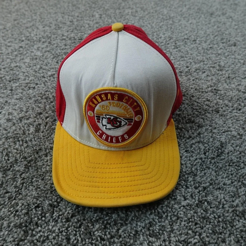 Kansas City Chiefs Hat Mens L Snap Back Cap Red Yellow NFL Football New Era Logo